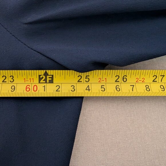 Chico s Black Label Mixed Blouse Navy Blue Button Sheer Top - Picture 6 of 10